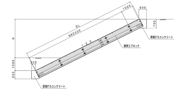 横づな標準断面図（参考）